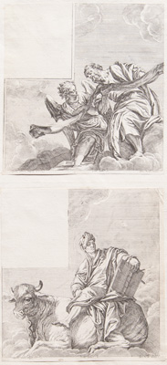 Veronese etching from 1682 Saint Luke, Saint Matthew